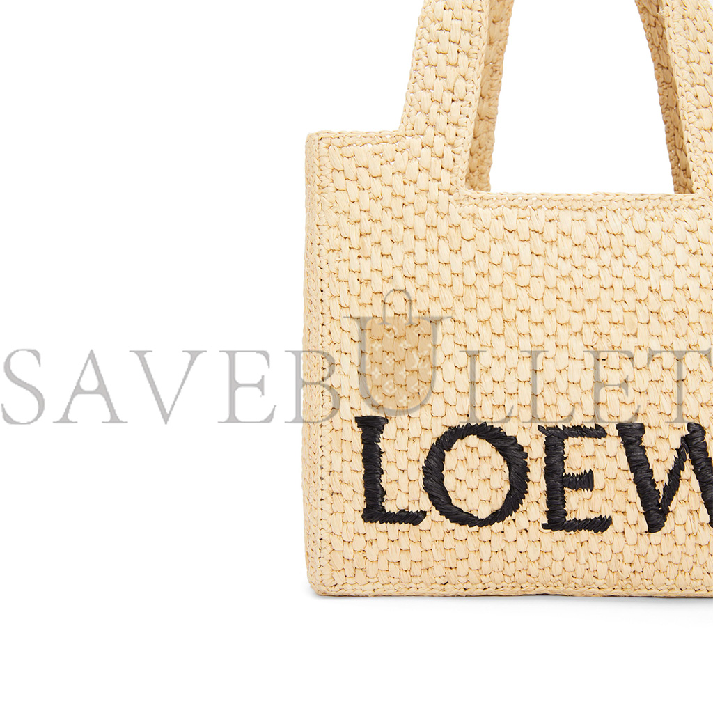 LOEWE SMALL FONT TOTE IN RAFFIA A685B59X03 (24*19.5*11cm)